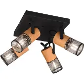 TRIO TOSH - Spot - Zwart mat - excl. 4x E14 4 W -