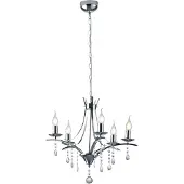 TRIO Kroonluchter Lucerna met glasbehang, 5-lamps