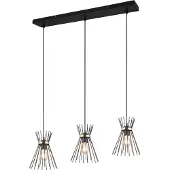 TRIO Hanglamp Rod design zwart 3-lichts