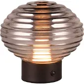 RL LIVE YOUR LIGHT REALITY EARL - Tafellamp - Zwart mat - incl. 1x SMD 2W - Touch functie - Oplaadbaar - Snoerloos - Smoke glas