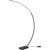 TRIO Leuchten - Design vloerlamp | Vloerlamp | Staande lamp | Lamp | Zwarte lamp inclusief dimbare LED - Dina dimmer | Dimbaar | Woonkamer | Slaapkamer - Stalen, lang model - (niet vervangbare) lamp