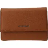 Coccinelle Leren Portemonnee Metallic Soft Wallet Grainy Leather Cuir Terracotta