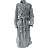 Linnick Flanel Fleece Badjas Uni - dark grey - L