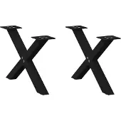 vidaXL Salontafelpoten 2 st X-vormig 60x(30-31) cm staal zwart