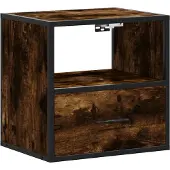 vidaXL Nachtkastje wandgemonteerd 40x31x39,5 cm gerookt eikenkleurig