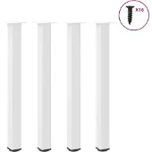 vidaXL Bartafelpoten 4 st 100-102 cm staal wit