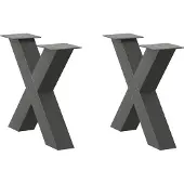 vidaXL Salontafelpoten 2 st X-vormig 50x(42-43) cm staal antraciet