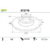 Valeo 672710 Remschijf