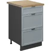 Vicco Keukenonderkast Fame-Line, Licht blauw-grijs/Antraciet, 50 cm, WB Eik