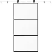 vidaXL Schuifdeur met beslagset 102x205 cm aluminium en ESG-glas