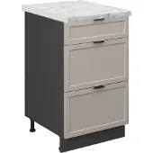 Vicco Keukenonderkast Fame-Line, GrijsBeige/Antraciet, 50 cm, WB Marmer