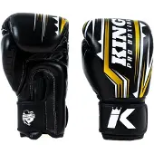 King Pro Boxing Bokshandschoenen - Spartan 3 - Microvezel - Zwart / Goud 14 oz