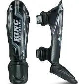 King Pro Boxing Kickboks Scheenbeschermers KPB/SG Spartan 1 Zwart - M