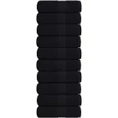 vidaXL Washandjes FROGN 10 st 30x30 cm 360 g/m² zwart