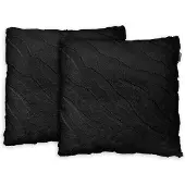 Eleganzzz Jacquard Rabbit Fur Sierkussens - black 50x50cm - Set van 2