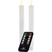 Annas collection B.O. 2Pcs 3D Wick White Ribbel Taper Candle kaars 23 cm Rustic Wax Anna's Collection