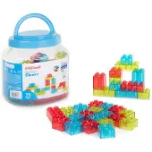 Miniland ML Transparant: BLOKKEN, 55 doorzichtige blokjes, geschikt voor lightpad, 2+