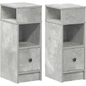 vidaXL Nachtkastjes 2 st met lade 25x31x66 cm betongrijs