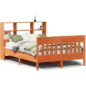 vidaXL Bedframe zonder matras massief grenenhout wasbruin 160x200 cm
