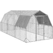 vidaXL Kippenren met dak 2,5x6x2,25 m gegalvaniseerd staal
