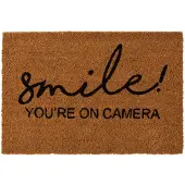 Jline Deurmat smile kokos naturel/zwart