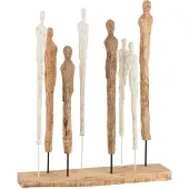 J-Line Figuren 8 Dun Mango Hout/Aluminium Wit/Naturel