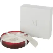 J-Line 35726 Geurkaars Livia Glas Rood Medium - 19 x 19 x 4,5 cm