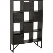 J-Line Kast Met Lades Gerecycleerd Teak Zwart
