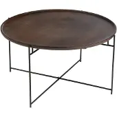 Jline Tafel Rond Ijzer/Mangohout Bruin/Zwart