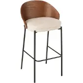 J-Line Bar chair lone ply wood/metal brown/beige