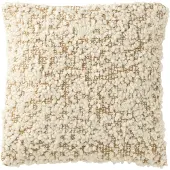 J-Line Kussen Vierkant Bouclé Katoen/Polyester Camel/Crème