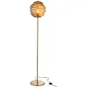 J-Line Vloerlamp Honingraatglas Bruin