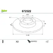 Valeo 672522 Remschijf