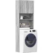 vidaXL Wasmachinekast 64x24x190 cm bewerkt hout grijs sonoma eikenkl