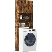 vidaXL Wasmachinekast 64x24x190 cm bewerkt hout gerookt eikenkleurig