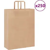 vidaXL Papieren zakken 250 st met hengsels 32x12x42 cm bruin