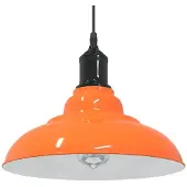 vidaXL Hanglamp in hoogte verstelbaar E27 Ø31cm metaal glanzend oranje