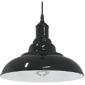 vidaXL Hanglamp in hoogte verstelbaar E27 Ø31 cm metaal glanzend zwart