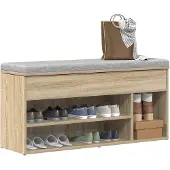 vidaXL Schoenenbank 102x30,5x45 cm bewerkt hout sonoma eikenkleurig
