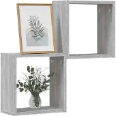 vidaXL Wandrekken Kubus 2 st 30x15x30 cm grijs sonoma