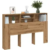 vidaXL Hoofdbordkast 160x19x103,5cm bewerkt hout artisanaal eikenkleur