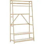 vidaXL Kledingrek met schappen 110x40x180 cm bamboe