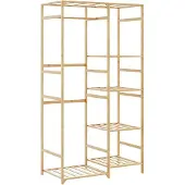 vidaXL Kledingrek met schappen 100x50x184,5 cm bamboe