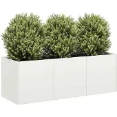 vidaXL Plantenbak 120x40x40 cm koudgewalst staal wit