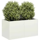 vidaXL Plantenbak 80x40x40 cm koudgewalst staal wit