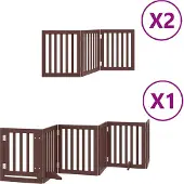 vidaXL Hondenhek inklapbaar 12 panelen 600 cm populierenhout bruin
