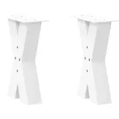 vidaXL Salontafelpoten 2 st X-vormig 38x(42-43) cm staal wit