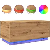 vidaXL Salontafel met LED-verlichting 90x50x40cm artisanaal eikenkleur