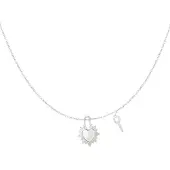 Yehwang Ketting hart met sleutel - zilver