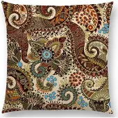 Cusco Mandala kussenhoes Curly Green – DUBBELZIJDIG BEDRUKT - Soft Touch – 45x45 cm